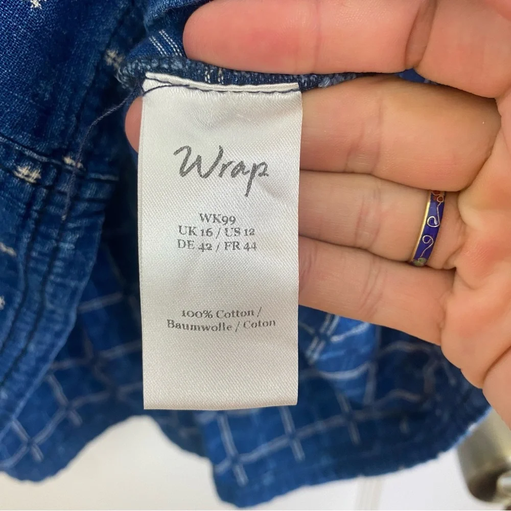 Anthropologie Wrap London Blue Button Down Denim Shirt - Picture 5 of 7